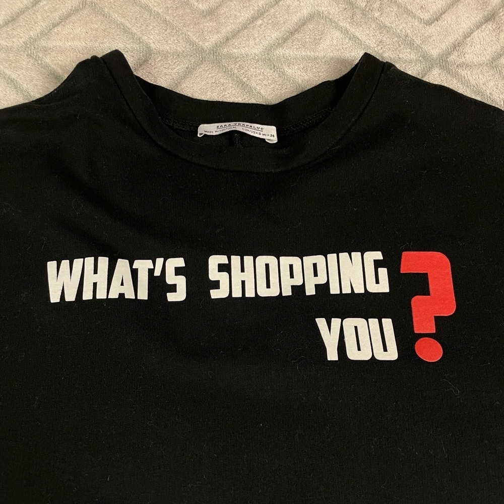 Zara Trafaluc “What’s Shopping You?” Tshirt mini dress color-block - Picture 3 of 8